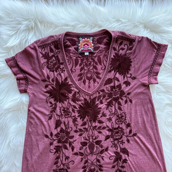 Johnny Was Simon Draped Tunic Embroidered Vino Dress - Picture 5 of 8